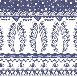 Cascading Border in Indigo