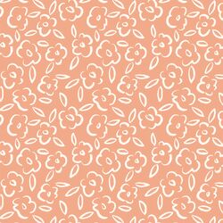 Painted Bloom in Ivory on Coral Sands