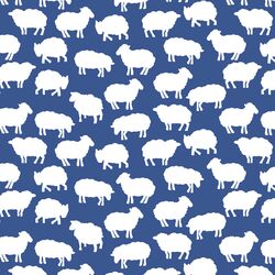 Sheep Silhouette in Blue Jay