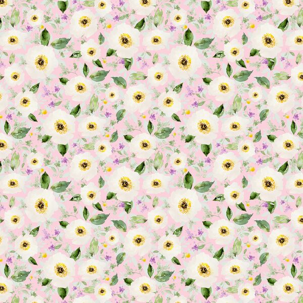 Small Iced Floral in Bubble Gum