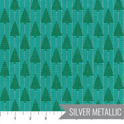 Tree Farm in Turquoise Metallic