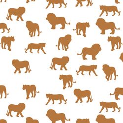 Lion Silhouette in Ginger on White