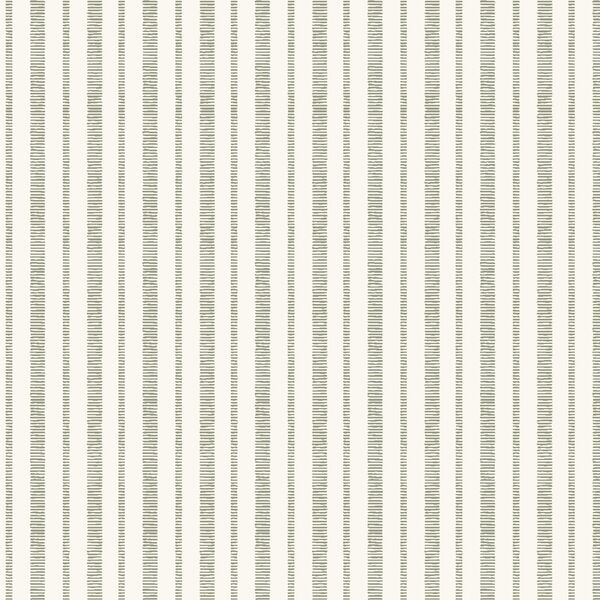 Stacked Stripe in Olive Green on Ivory