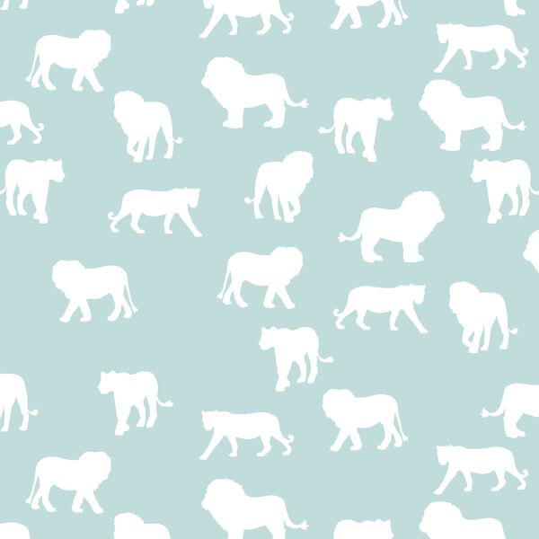 Lion Silhouette in Glacier Blue