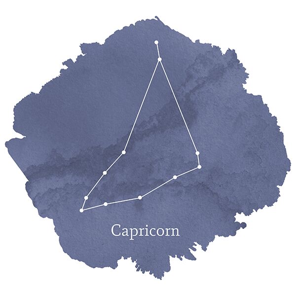 Capricorn Sign Panel in Indigo