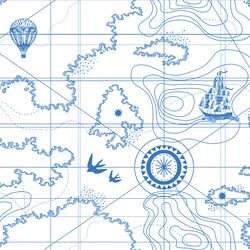 Voyager Map in Cerulean