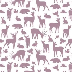 Forest Friends in Celestial on White