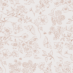 Sketched Garden in Cherry Blossom on Alabaster