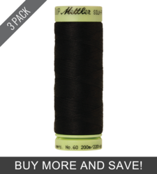 Black (9240-4000) - Silk Finish Cotton 60wt - 220 Yards (3 Pack)