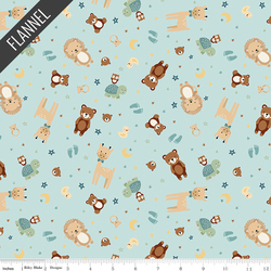 Animal Toss Baby Boy Flannel in Blue