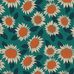 Sunflowers in Teal