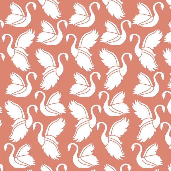Swan Silhouette in Desert Rose