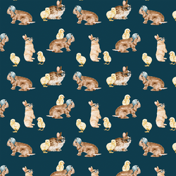 Little Cool Bunnies and Chicks in Navy
