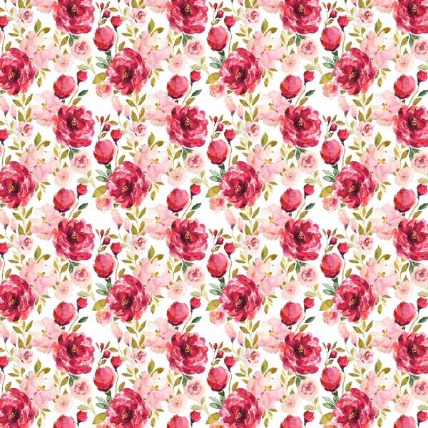 Small Peonies in Cranberry