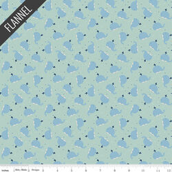 Whales Flannel in Powder