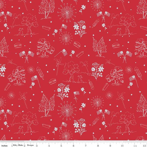 Independence Toile in Red