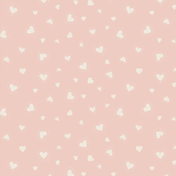 Sun Hearts in Egret on Ballet Pink