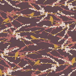 Little Aviary Sparrows in Plum