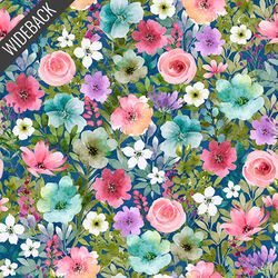 Packed Floral Wideback in Navy