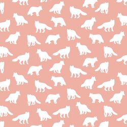 Little Fox Silhouette in Peony