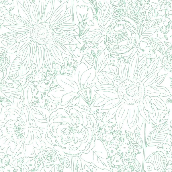Paperie in Summer Teal on White