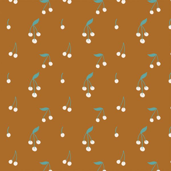 Boho Cherries in Caramel Brown