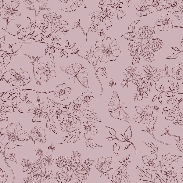 Sketched Garden in Wisteria