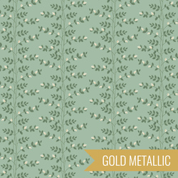 Climbing Vines in Sage Metallic
