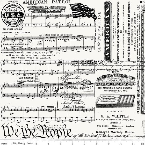 Patriotic Text in Off White
