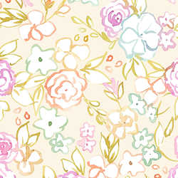 Floral Outline in Ivory