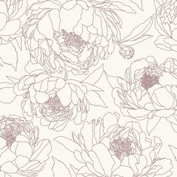 Large Sketched Garden in Viola on Alabaster