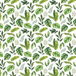 Little Jungle Leaves in White