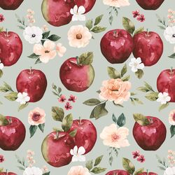 Apple Floral in Dewy Green