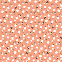 Small Ghosts and Ghouls in Orange Glow