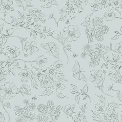 Sketched Garden in Light Eucalyptus