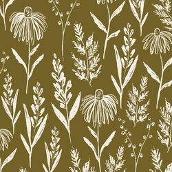 Big Perennials in Cream on Olive