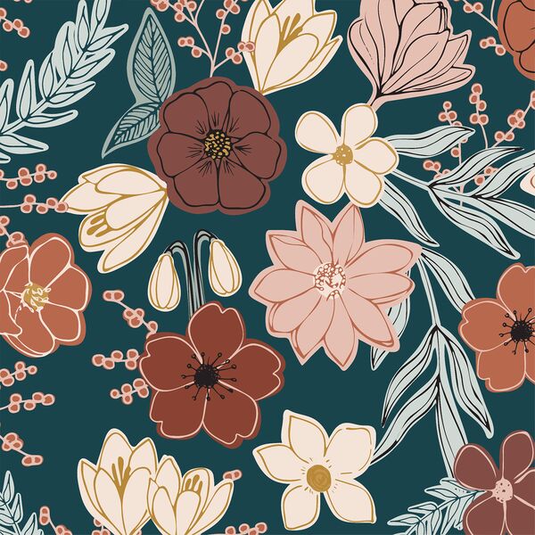 Wood Bouquet in Teal