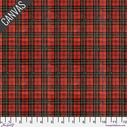 Christmas Worn Plaid Canvas in Christmas