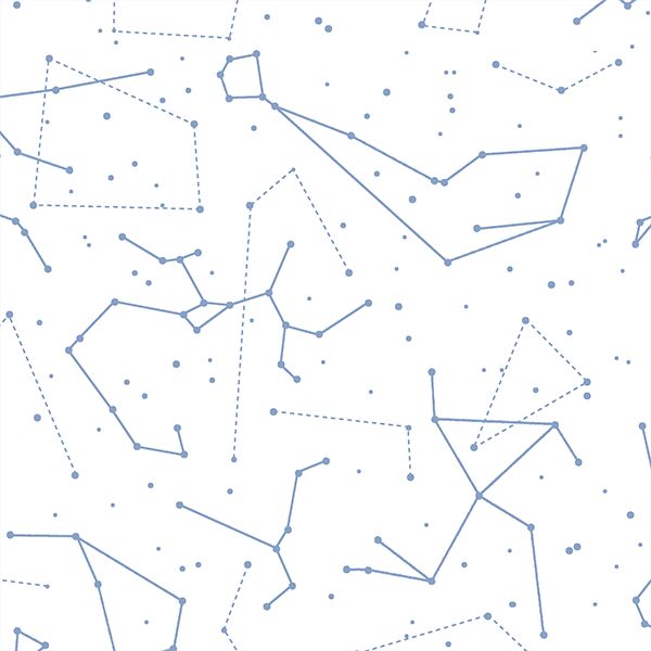 Star Charts in Cornflower on White