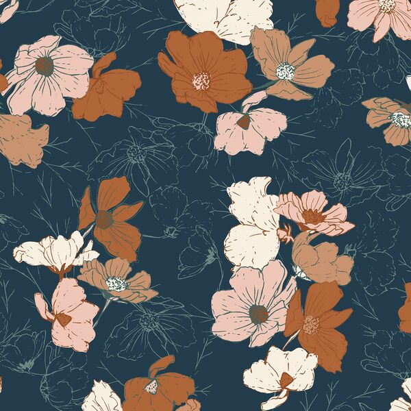 Garden Bouquet in Evening Blue