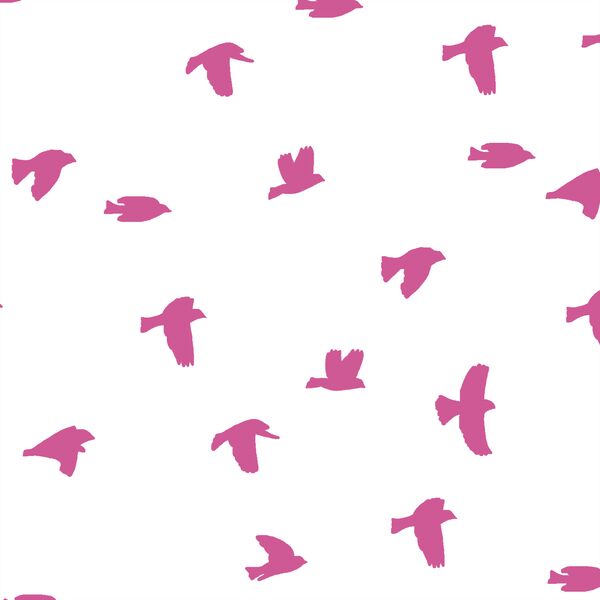 Flock Silhouette in Petunia on White