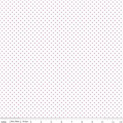Swiss Dot in Hot Pink on White