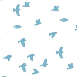 Flock Silhouette in Surf on White