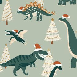 Large Christmas Dinosaurs in Mint Green