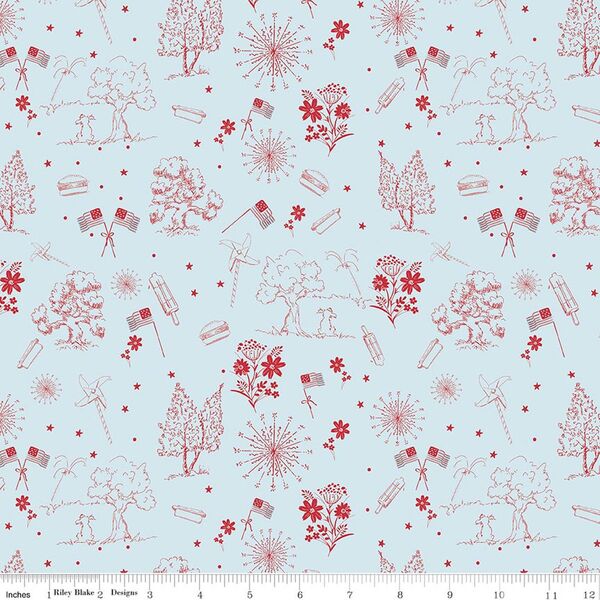 Independence Toile in Light Blue