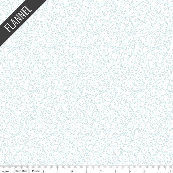 Winter Magic Swirls Flannel in White