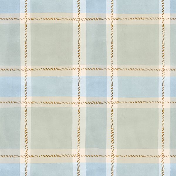 Large Ticking Plaid in Pastel Green