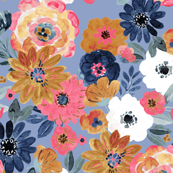 Charlotte Floral in Cornflower Blue