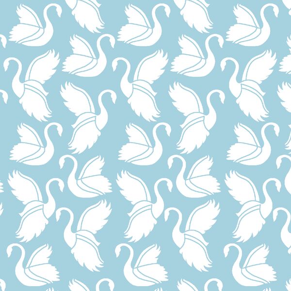 Swan Silhouette in Robins Egg
