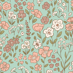 Large Blooming Wildflowers in Aqua Sky